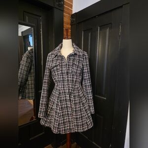 Laundry By Shelli Segal Black and White Tweed Coat